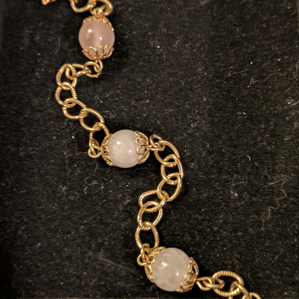 Avon Gold Bracelet with Rose Accents